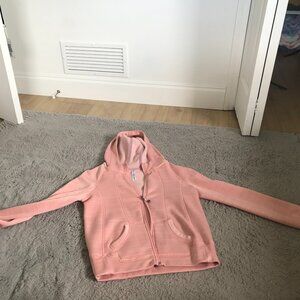90 Degrees Girls Pink Scuba Full Zip Hoodie Sz L (12)